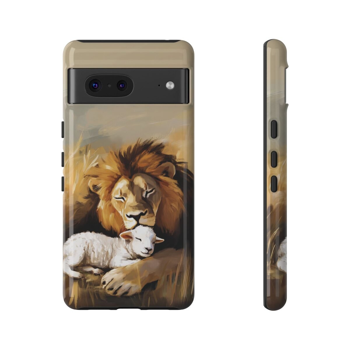 Lion and the Lamb Christian Phone Case iPhone Samsung Galaxy Google Pixel Faith in Jesus God Phone Cover Christian Inspired Gift Phone Case