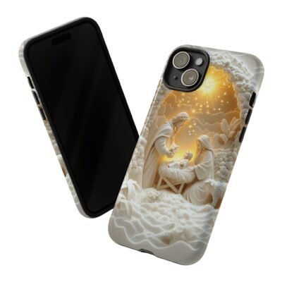 Nativity Phone Case Christian Phone Case 3D Effect Christmas Phone Casing iPhone Samsung Galaxy Google Pixel Faith Jesus Mary Joseph Case