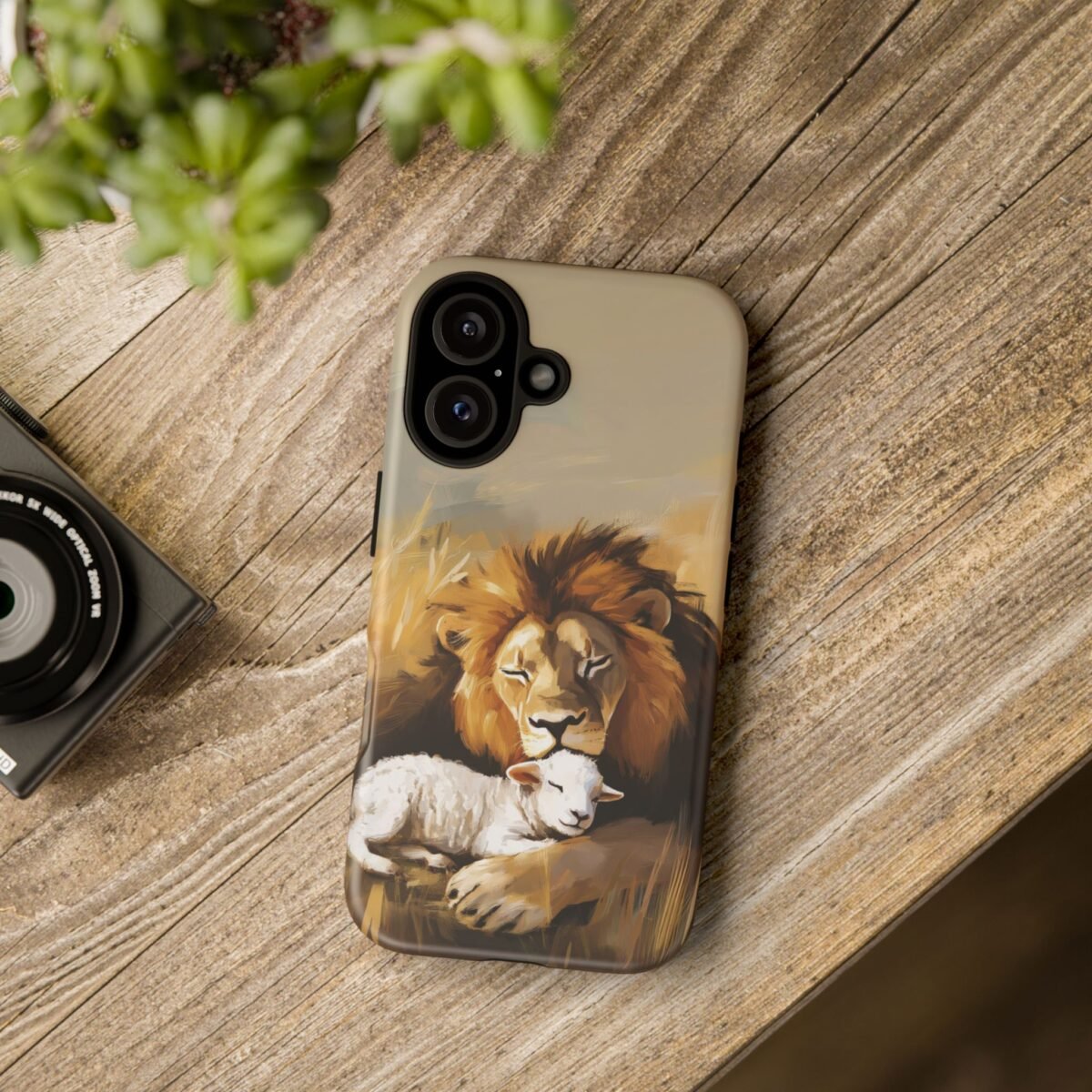 Copy of Lion and the Lamb Christian Phone Case iPhone Samsung Galaxy Google Pixel Faith in Jesus God Phone Cover Christian Inspired Gift Phone Case