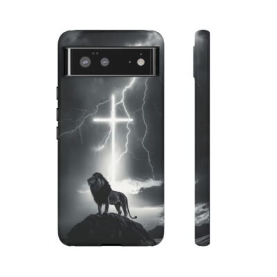 Lion and the Cross Christian Phone Case iPhone Samsung Galaxy Google Pixel Faith in Jesus God Phone Cover Christian Inspired Gift Phone Case