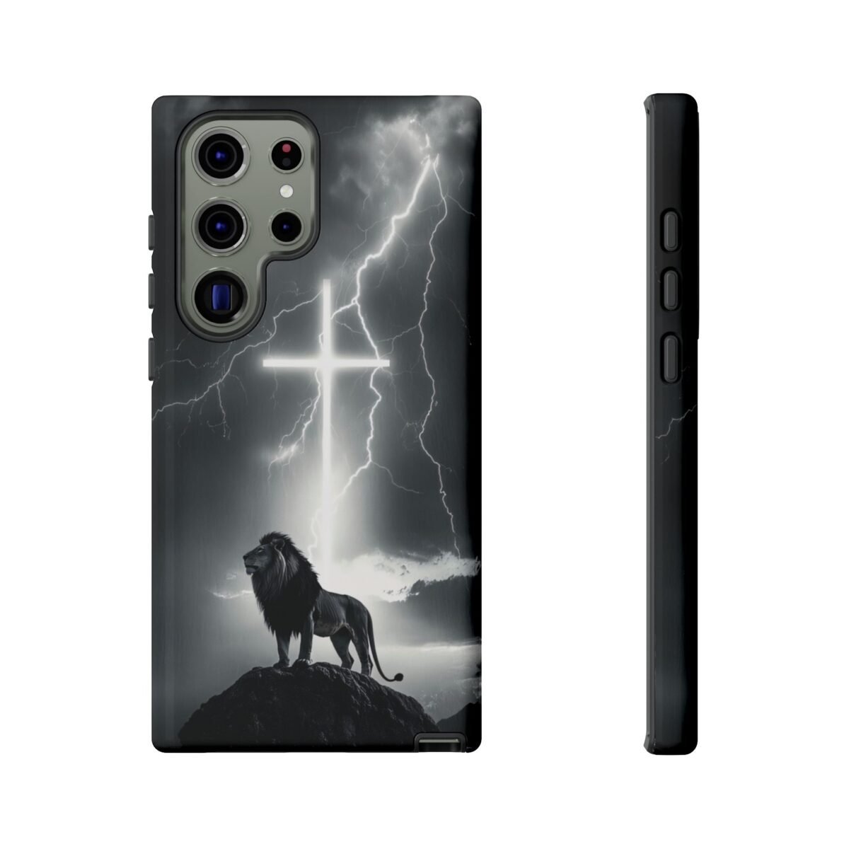 Lion and the Cross Christian Phone Case iPhone Samsung Galaxy Google Pixel Faith in Jesus God Phone Cover Christian Inspired Gift Phone Case
