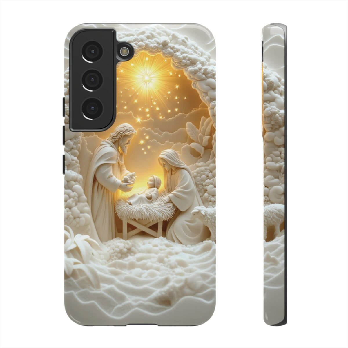 Nativity Phone Case Christian Phone Case 3D Effect Christmas Phone Casing iPhone Samsung Galaxy Google Pixel Faith Jesus Mary Joseph Case