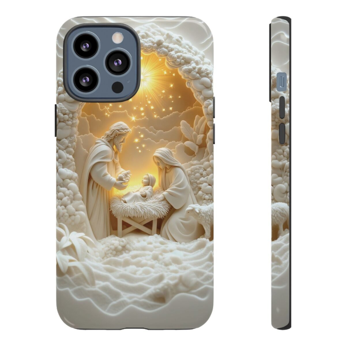 Nativity Phone Case Christian Phone Case 3D Effect Christmas Phone Casing iPhone Samsung Galaxy Google Pixel Faith Jesus Mary Joseph Case