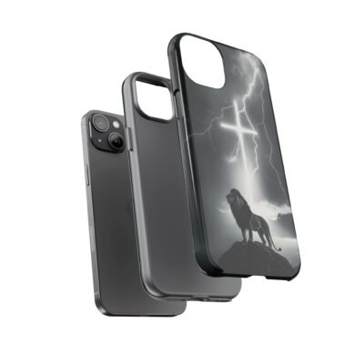 Lion and the Cross Christian Phone Case iPhone Samsung Galaxy Google Pixel Faith in Jesus God Phone Cover Christian Inspired Gift Phone Case