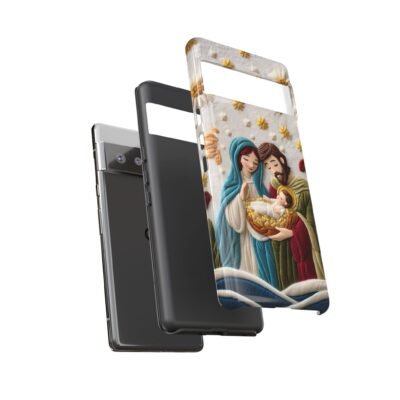 Nativity Embroidered Effect Phone Case Christmas Phone Casing iPhone Samsung Galaxy Google Pixel Phone Cover Faith Jesus Mary and Joseph