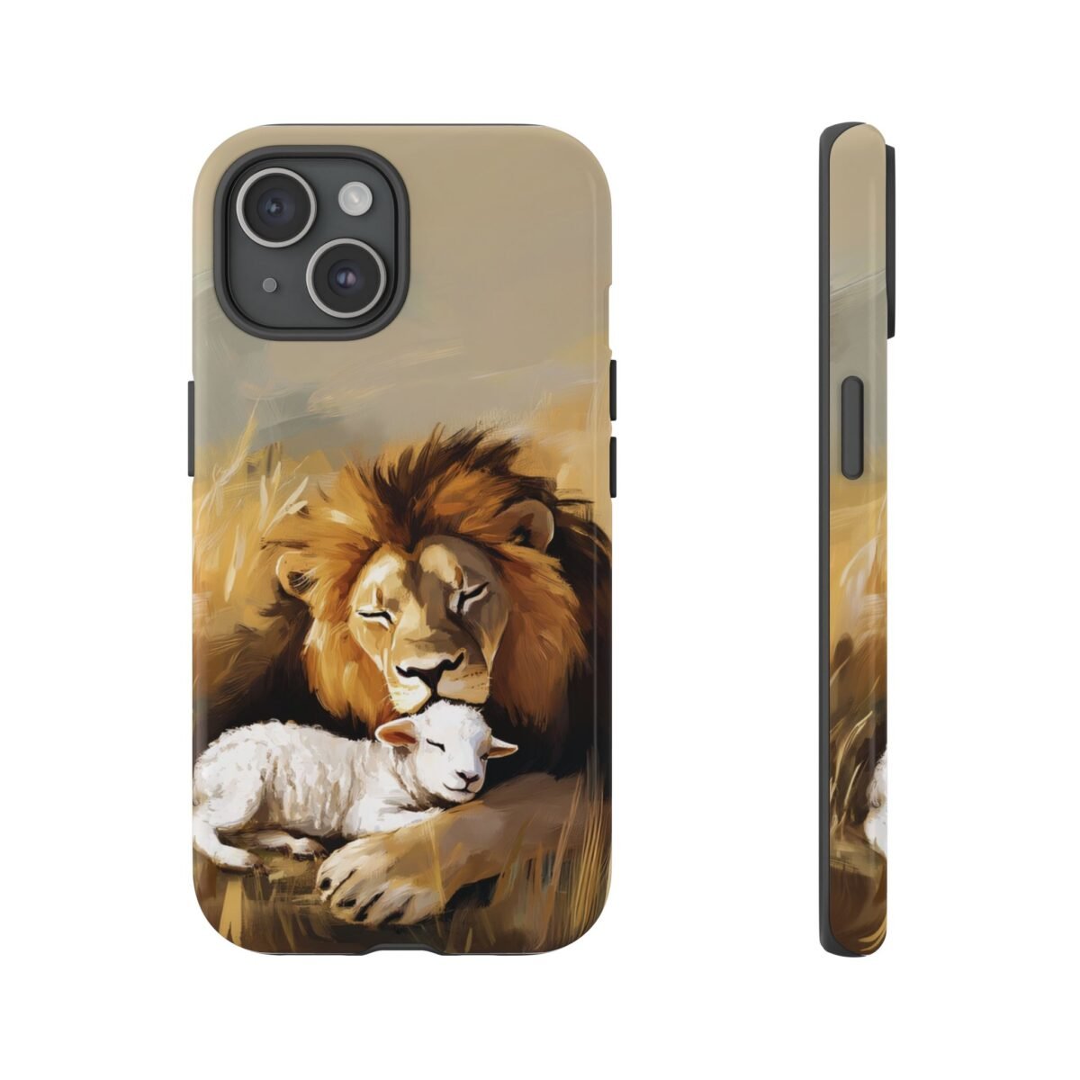 Lion and the Lamb Christian Phone Case iPhone Samsung Galaxy Google Pixel Faith in Jesus God Phone Cover Christian Inspired Gift Phone Case