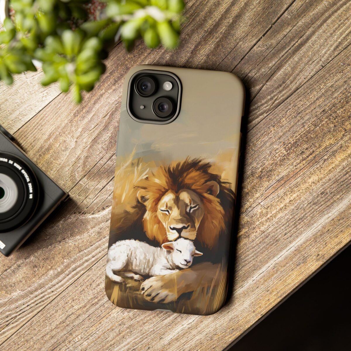 Copy of Lion and the Lamb Christian Phone Case iPhone Samsung Galaxy Google Pixel Faith in Jesus God Phone Cover Christian Inspired Gift Phone Case
