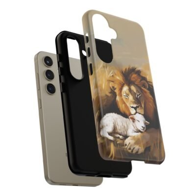Lion and the Lamb Christian Phone Case iPhone Samsung Galaxy Google Pixel Faith in Jesus God Phone Cover Christian Inspired Gift Phone Case