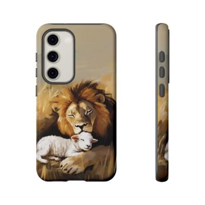 Lion and the Lamb Christian Phone Case iPhone Samsung Galaxy Google Pixel Faith in Jesus God Phone Cover Christian Inspired Gift Phone Case