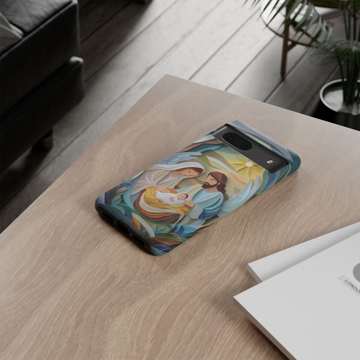 Nativity Phone Case Christian Phone Case Paper Cut 3D Effect Christmas Phone Casing iPhone Samsung Galaxy Google Pixel Faith Phone Cover