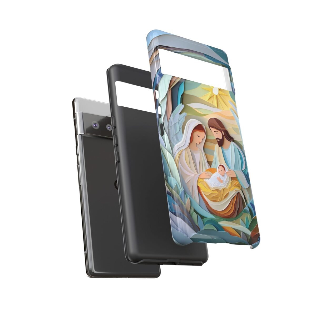 Nativity Phone Case Christian Phone Case Paper Cut 3D Effect Christmas Phone Casing iPhone Samsung Galaxy Google Pixel Faith Phone Cover