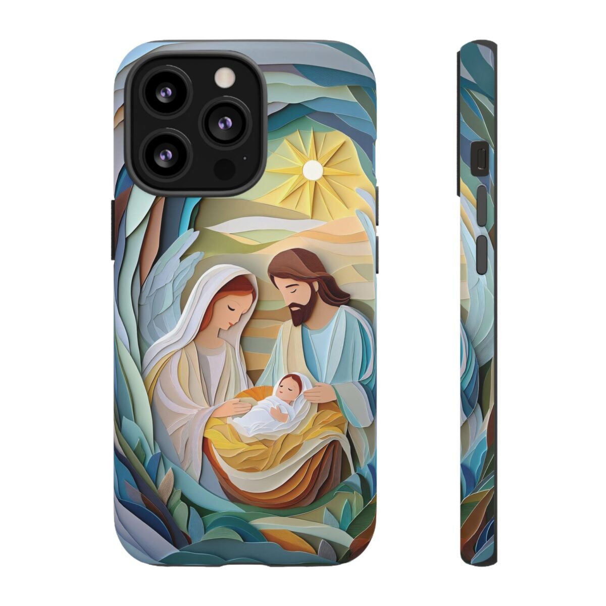 Nativity Phone Case Christian Phone Case Paper Cut 3D Effect Christmas Phone Casing iPhone Samsung Galaxy Google Pixel Faith Phone Cover