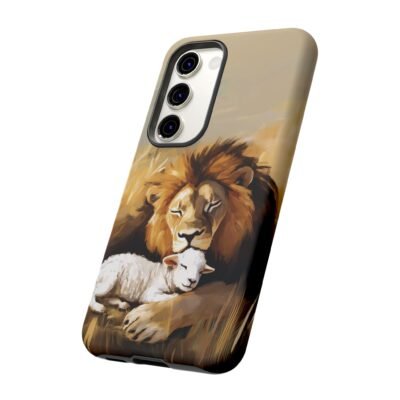 Lion and the Lamb Christian Phone Case iPhone Samsung Galaxy Google Pixel Faith in Jesus God Phone Cover Christian Inspired Gift Phone Case