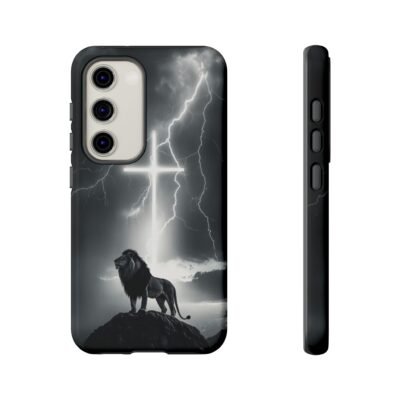 Lion and the Cross Christian Phone Case iPhone Samsung Galaxy Google Pixel Faith in Jesus God Phone Cover Christian Inspired Gift Phone Case