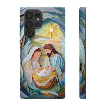 Nativity Phone Case Christian Phone Case Paper Cut 3D Effect Christmas Phone Casing iPhone Samsung Galaxy Google Pixel Faith Phone Cover
