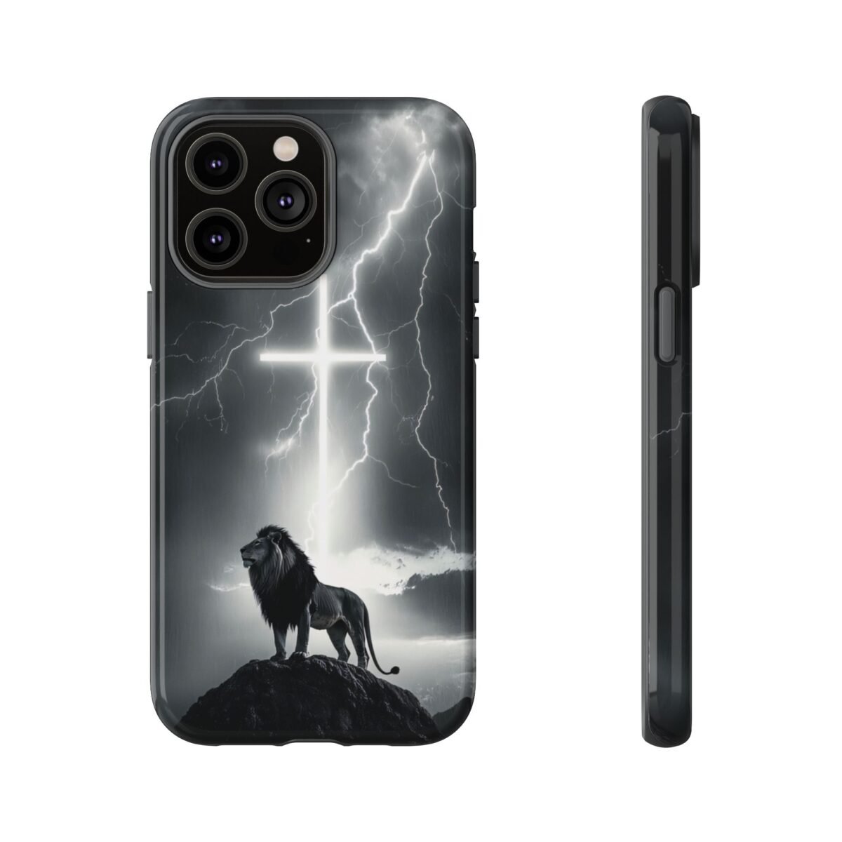 Lion and the Cross Christian Phone Case iPhone Samsung Galaxy Google Pixel Faith in Jesus God Phone Cover Christian Inspired Gift Phone Case