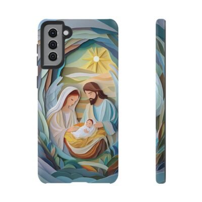 Nativity Phone Case Christian Phone Case Paper Cut 3D Effect Christmas Phone Casing iPhone Samsung Galaxy Google Pixel Faith Phone Cover