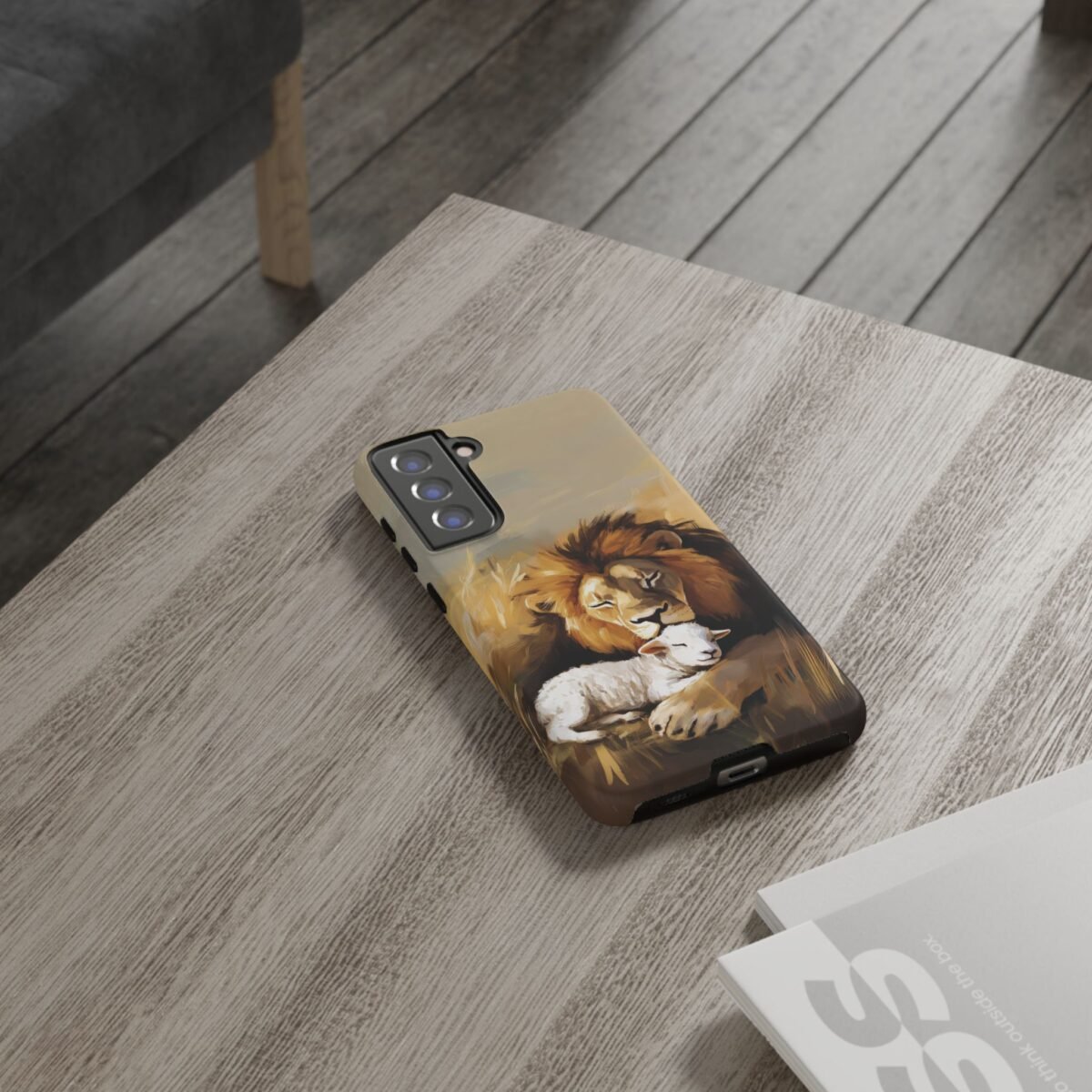 Lion and the Lamb Christian Phone Case iPhone Samsung Galaxy Google Pixel Faith in Jesus God Phone Cover Christian Inspired Gift Phone Case