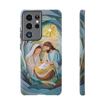 Nativity Phone Case Christian Phone Case Paper Cut 3D Effect Christmas Phone Casing iPhone Samsung Galaxy Google Pixel Faith Phone Cover