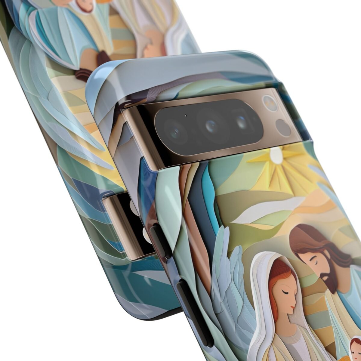 Nativity Phone Case Christian Phone Case Paper Cut 3D Effect Christmas Phone Casing iPhone Samsung Galaxy Google Pixel Faith Phone Cover