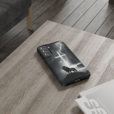 Lion and the Cross Christian Phone Case iPhone Samsung Galaxy Google Pixel Faith in Jesus God Phone Cover Christian Inspired Gift Phone Case
