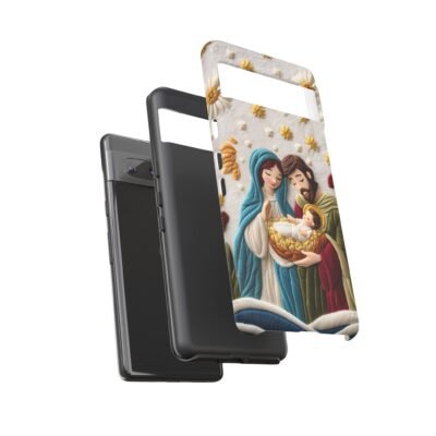 Nativity Embroidered Effect Phone Case Christmas Phone Casing iPhone Samsung Galaxy Google Pixel Phone Cover Faith Jesus Mary and Joseph