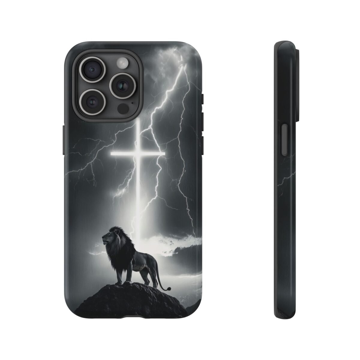 Lion and the Cross Christian Phone Case iPhone Samsung Galaxy Google Pixel Faith in Jesus God Phone Cover Christian Inspired Gift Phone Case