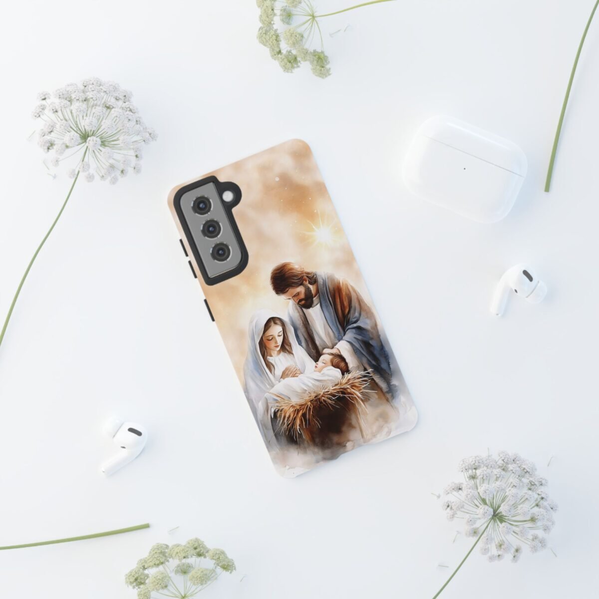 Nativity Phone Case Christian Phone Case Christmas Phone Casing iPhone Samsung Galaxy Google Pixel Phone Cover Faith Jesus Mary and Joseph
