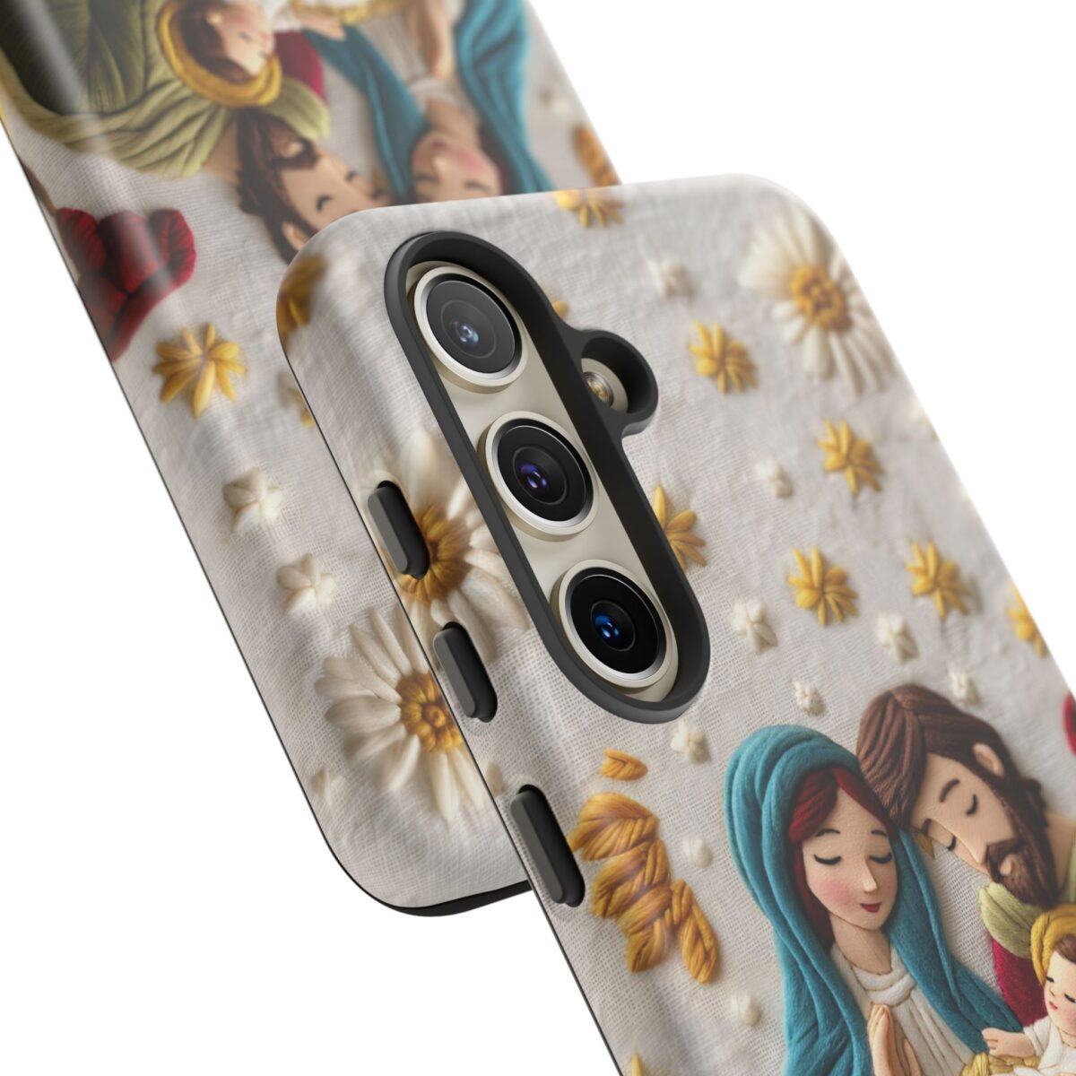Nativity Embroidered Effect Phone Case Christmas Phone Casing iPhone Samsung Galaxy Google Pixel Phone Cover Faith Jesus Mary and Joseph