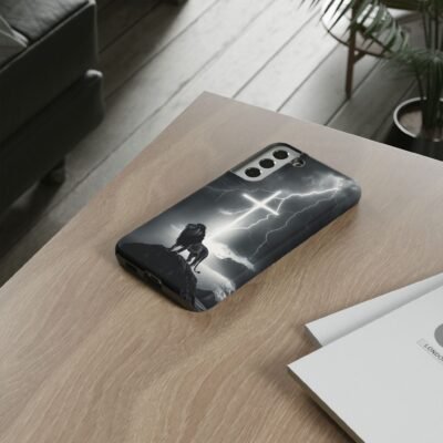 Lion and the Cross Christian Phone Case iPhone Samsung Galaxy Google Pixel Faith in Jesus God Phone Cover Christian Inspired Gift Phone Case