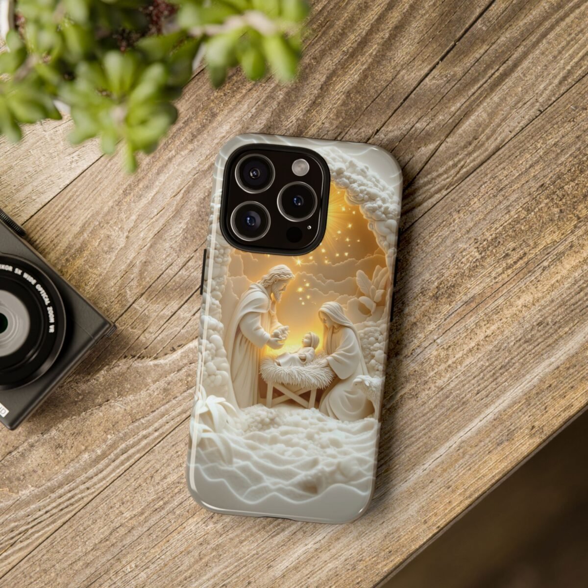 Nativity Phone Case Christian Phone Case 3D Effect Christmas Phone Casing iPhone Samsung Galaxy Google Pixel Faith Jesus Mary Joseph Case
