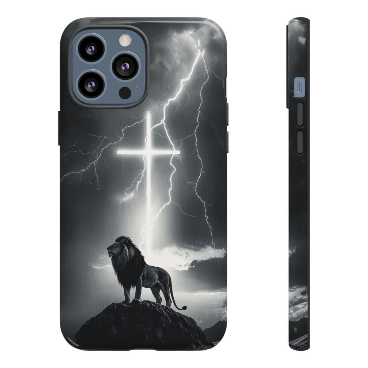 Lion and the Cross Christian Phone Case iPhone Samsung Galaxy Google Pixel Faith in Jesus God Phone Cover Christian Inspired Gift Phone Case