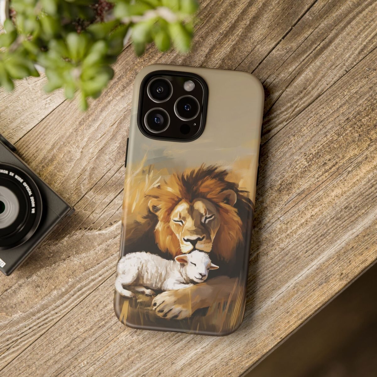 Copy of Lion and the Lamb Christian Phone Case iPhone Samsung Galaxy Google Pixel Faith in Jesus God Phone Cover Christian Inspired Gift Phone Case