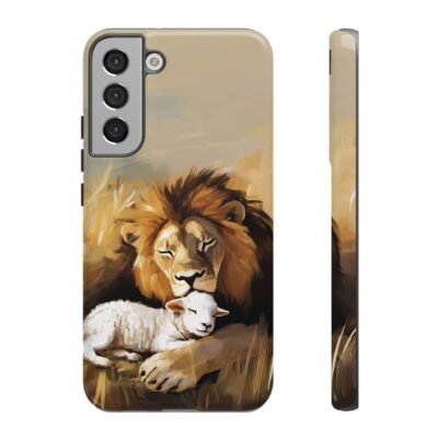 Lion and the Lamb Christian Phone Case iPhone Samsung Galaxy Google Pixel Faith in Jesus God Phone Cover Christian Inspired Gift Phone Case