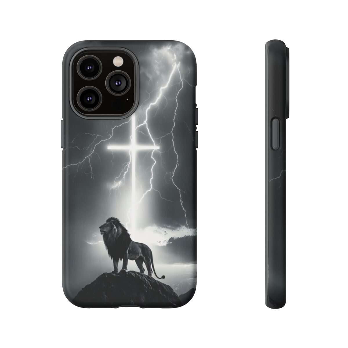Lion and the Cross Christian Phone Case iPhone Samsung Galaxy Google Pixel Faith in Jesus God Phone Cover Christian Inspired Gift Phone Case