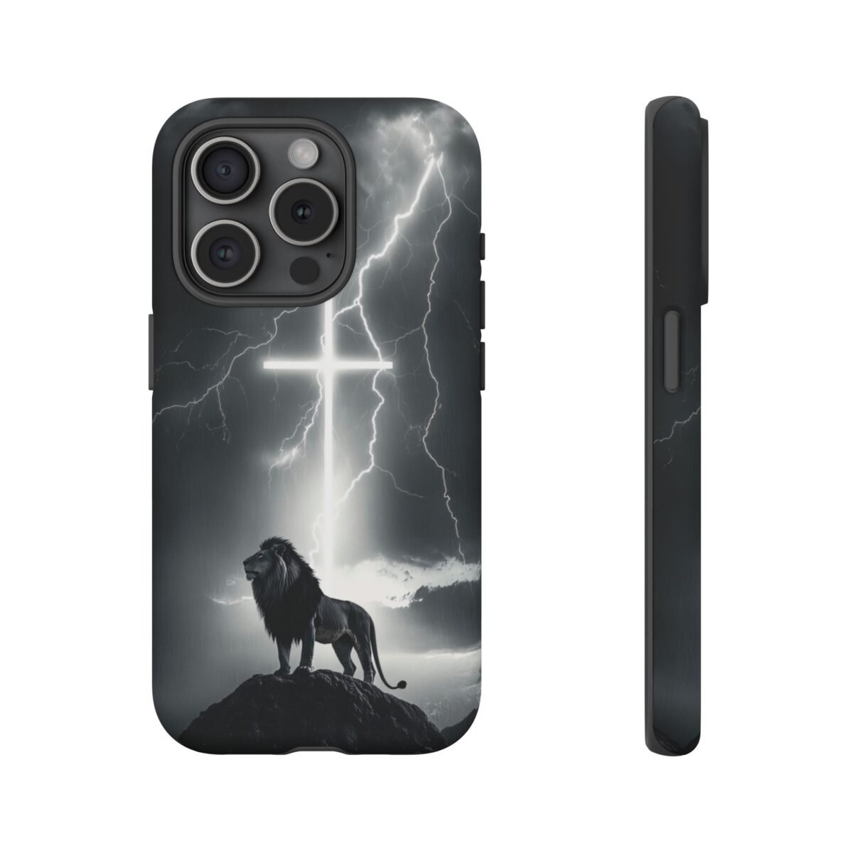 Lion and the Cross Christian Phone Case iPhone Samsung Galaxy Google Pixel Faith in Jesus God Phone Cover Christian Inspired Gift Phone Case