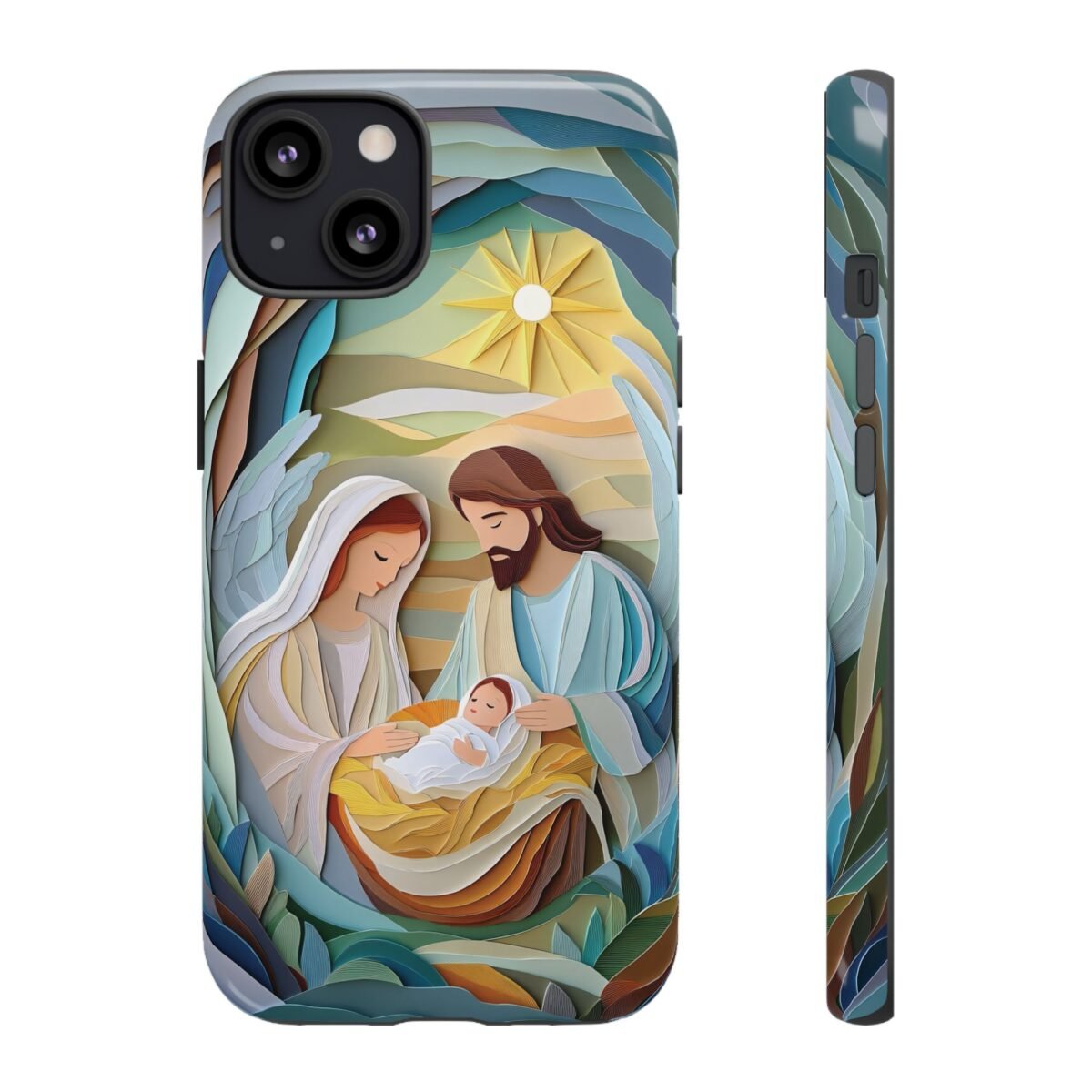 Nativity Phone Case Christian Phone Case Paper Cut 3D Effect Christmas Phone Casing iPhone Samsung Galaxy Google Pixel Faith Phone Cover
