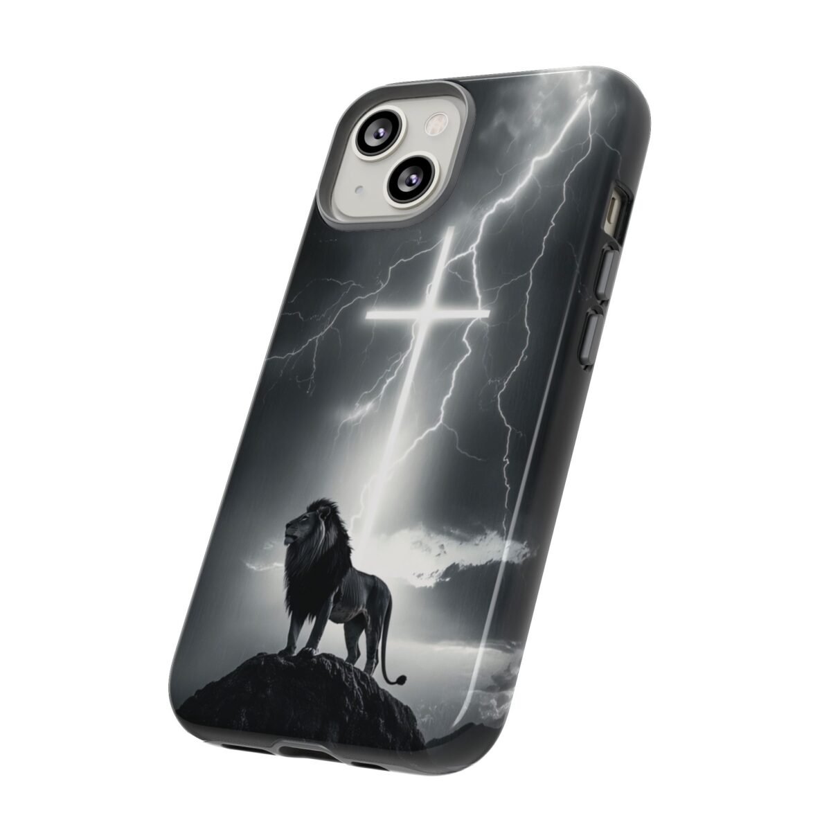Lion and the Cross Christian Phone Case iPhone Samsung Galaxy Google Pixel Faith in Jesus God Phone Cover Christian Inspired Gift Phone Case