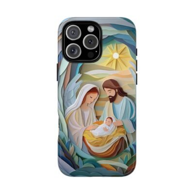 Nativity Phone Case Christian Phone Case Paper Cut 3D Effect Christmas Phone Casing iPhone Samsung Galaxy Google Pixel Faith Phone Cover