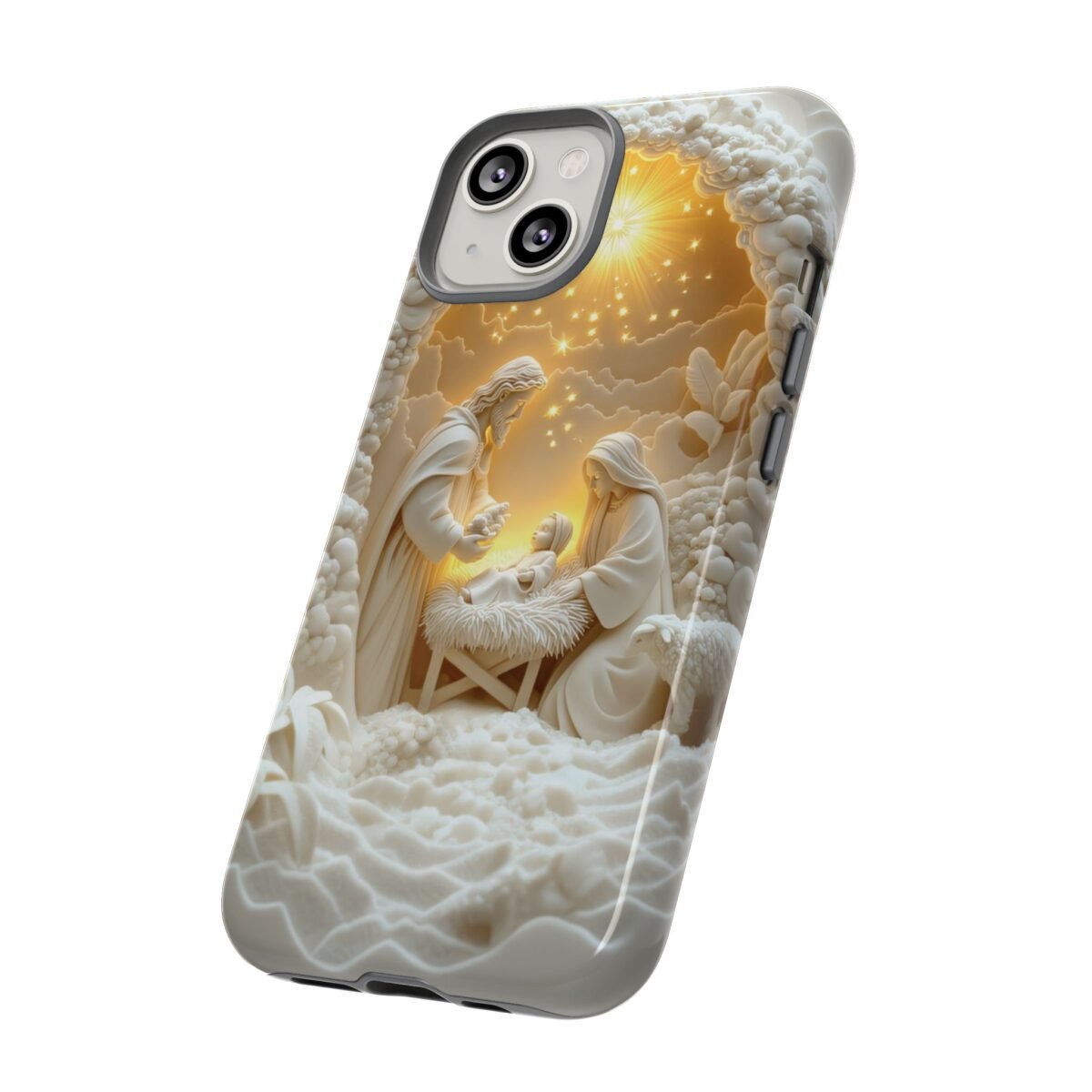 Nativity Phone Case Christian Phone Case 3D Effect Christmas Phone Casing iPhone Samsung Galaxy Google Pixel Faith Jesus Mary Joseph Case