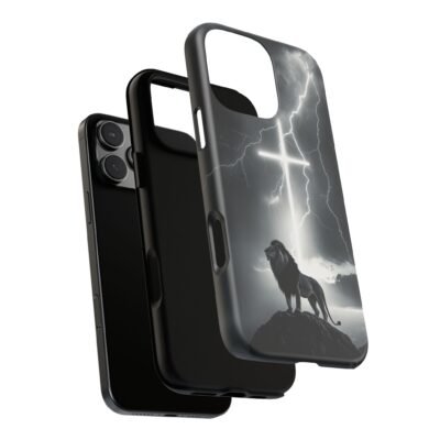 Lion and the Cross Christian Phone Case iPhone Samsung Galaxy Google Pixel Faith in Jesus God Phone Cover Christian Inspired Gift Phone Case