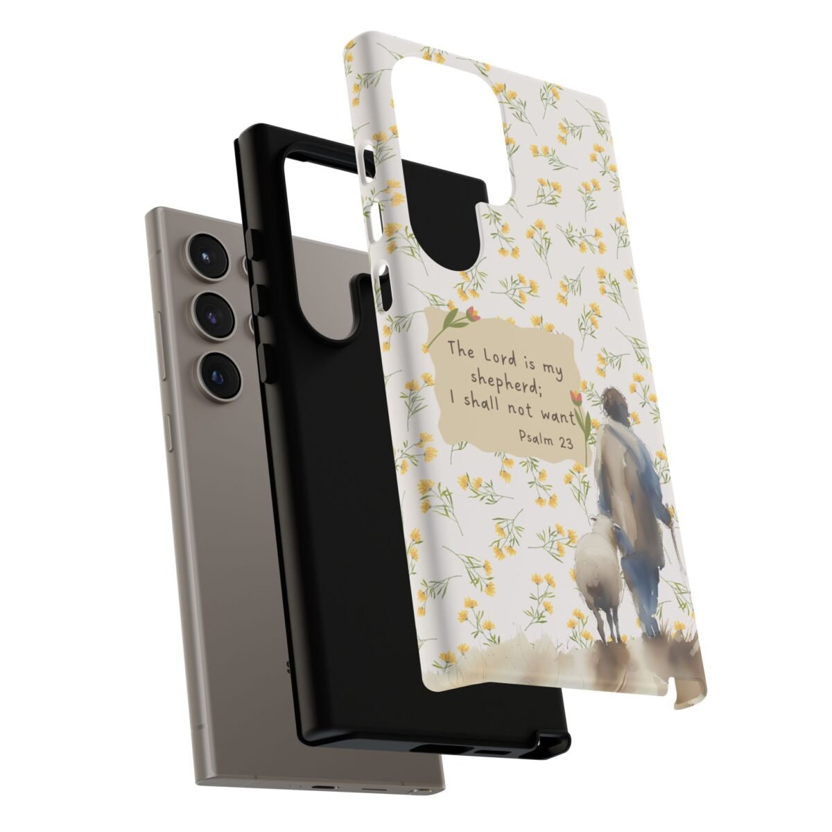 Christian Verse Phone Case The Lord is my Shepherd Psalm 23 Phone Case iPhone 16 15 14 13 12 Pro Max Samsung S24 S23 S22 S21 Plus Ultra