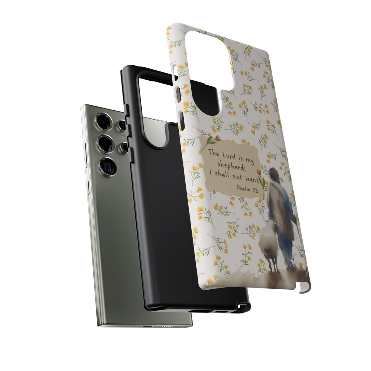 Christian Verse Phone Case The Lord is my Shepherd Psalm 23 Phone Case iPhone 16 15 14 13 12 Pro Max Samsung S24 S23 S22 S21 Plus Ultra