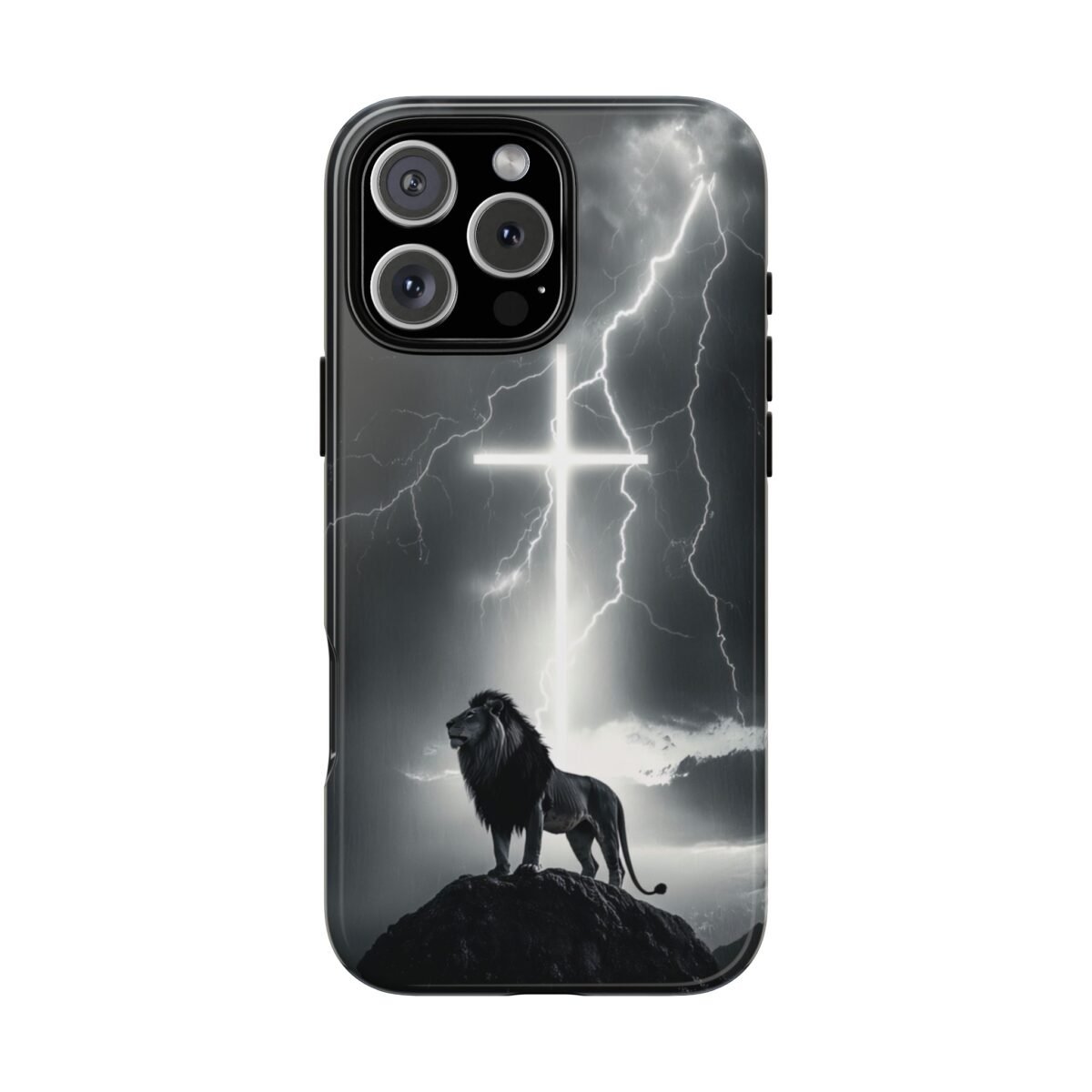 Lion and the Cross Christian Phone Case iPhone Samsung Galaxy Google Pixel Faith in Jesus God Phone Cover Christian Inspired Gift Phone Case