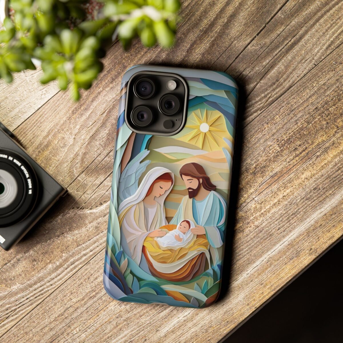 Nativity Phone Case Christian Phone Case Paper Cut 3D Effect Christmas Phone Casing iPhone Samsung Galaxy Google Pixel Faith Phone Cover