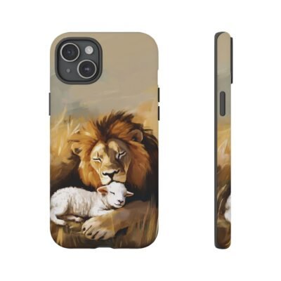 Lion and the Lamb Christian Phone Case iPhone Samsung Galaxy Google Pixel Faith in Jesus God Phone Cover Christian Inspired Gift Phone Case
