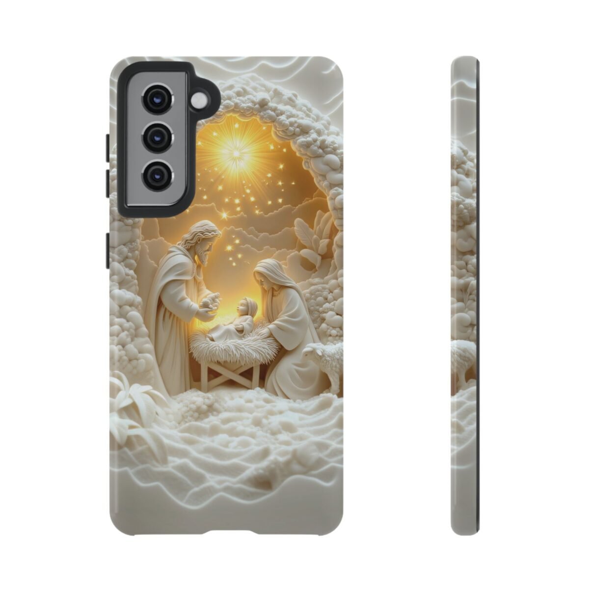 Nativity Phone Case Christian Phone Case 3D Effect Christmas Phone Casing iPhone Samsung Galaxy Google Pixel Faith Jesus Mary Joseph Case