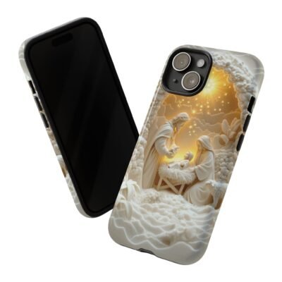 Nativity Phone Case Christian Phone Case 3D Effect Christmas Phone Casing iPhone Samsung Galaxy Google Pixel Faith Jesus Mary Joseph Case