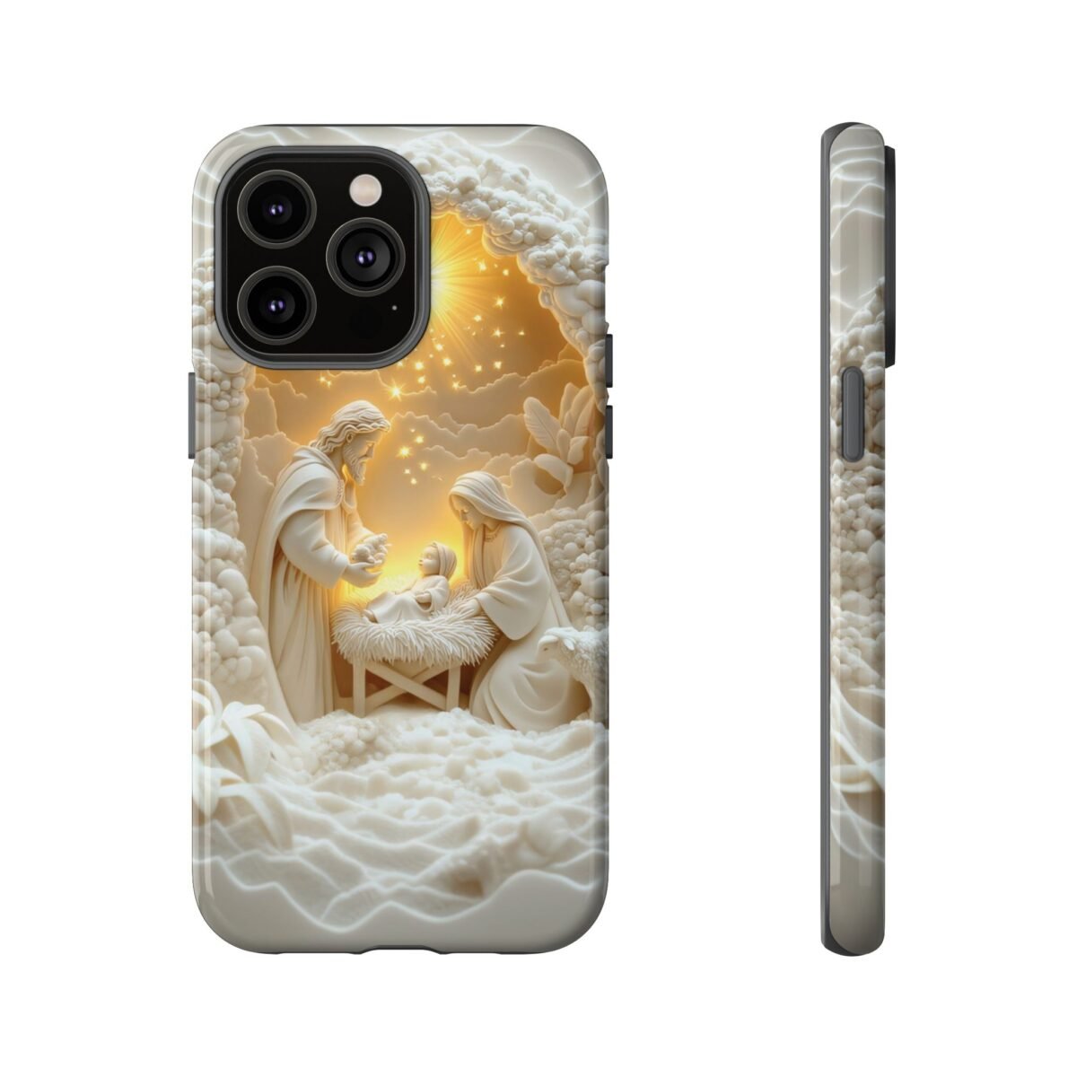 Nativity Phone Case Christian Phone Case 3D Effect Christmas Phone Casing iPhone Samsung Galaxy Google Pixel Faith Jesus Mary Joseph Case
