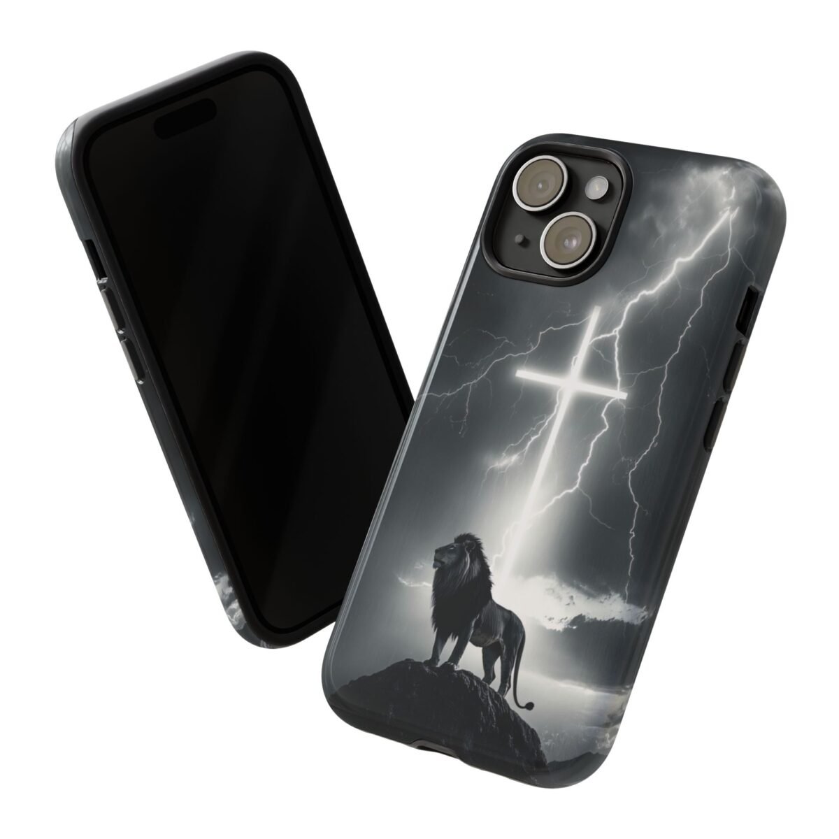 Lion and the Cross Christian Phone Case iPhone Samsung Galaxy Google Pixel Faith in Jesus God Phone Cover Christian Inspired Gift Phone Case